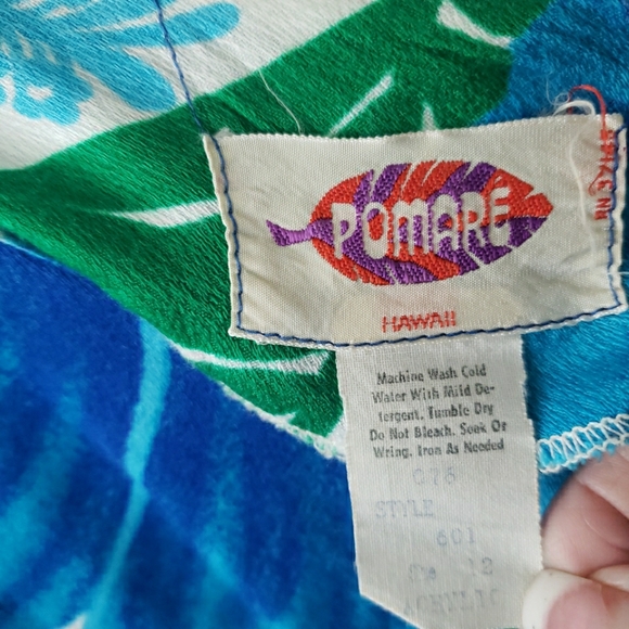 VTG 60’s Pomare Tahiti Hawaiian Dress Mumu VTG Size 12 - Picture 4 of 6